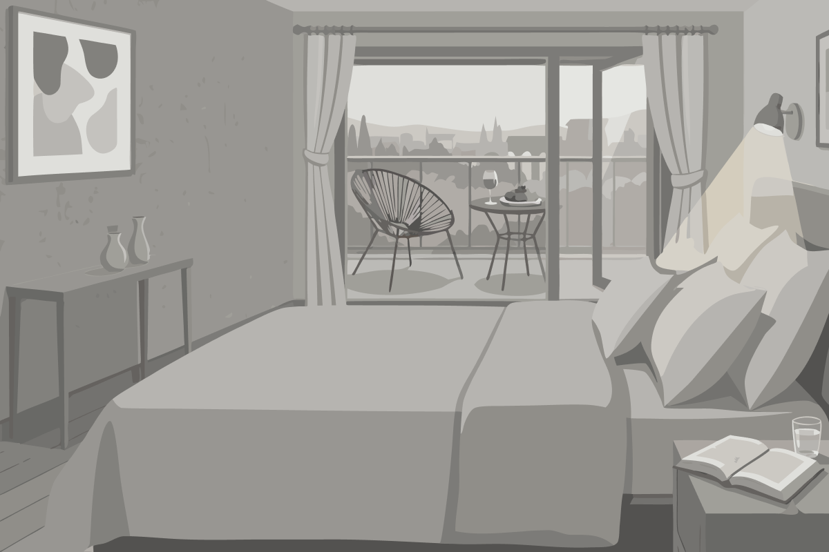 Dreibettzimmer mit Badewanne